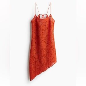 H&M Asymmetrical Lace Dress - Orange